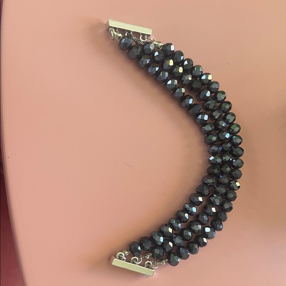 Elegant dark navy Beaded Bracelet